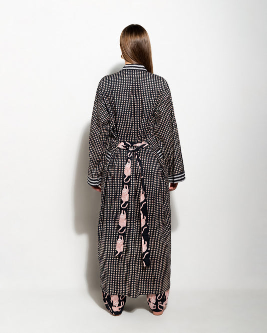 BOHO LONG KIMONO MATCHING SET WITH PYJAMA PANTS