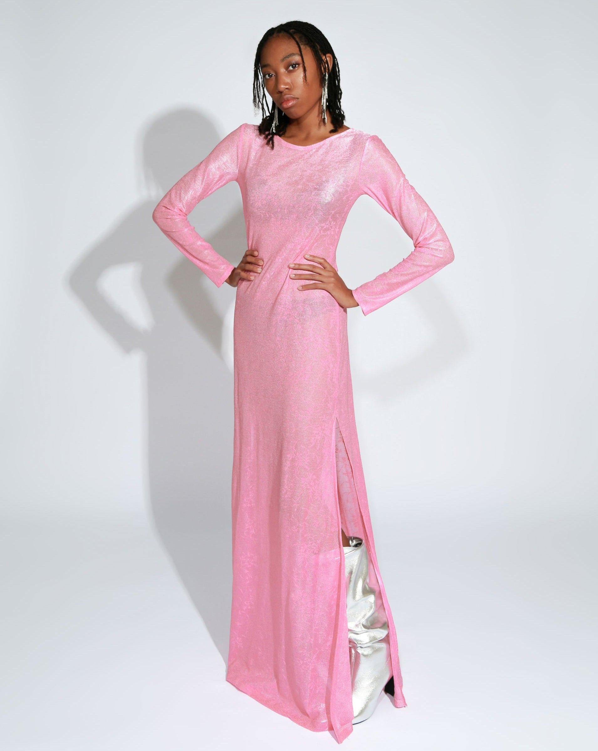 fitted lace wedding dress Liliya Lace Maxi Dress Pink