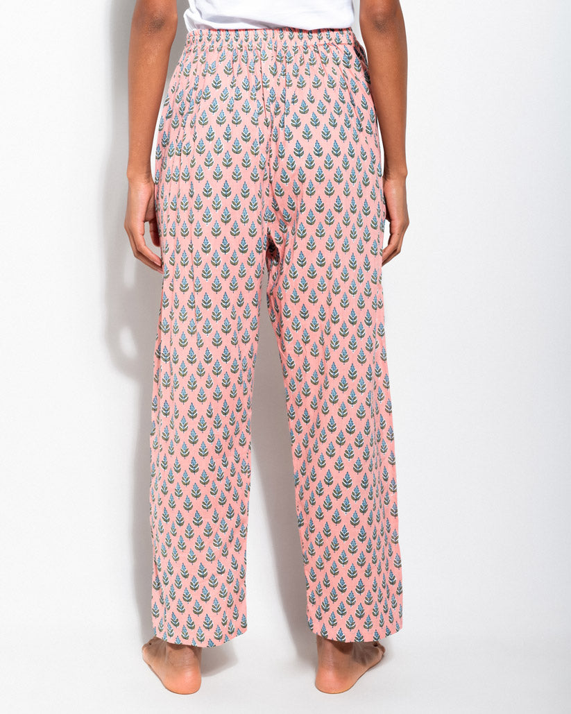 PYJAMA PANTS WITH BOLD FLORAL PRINT