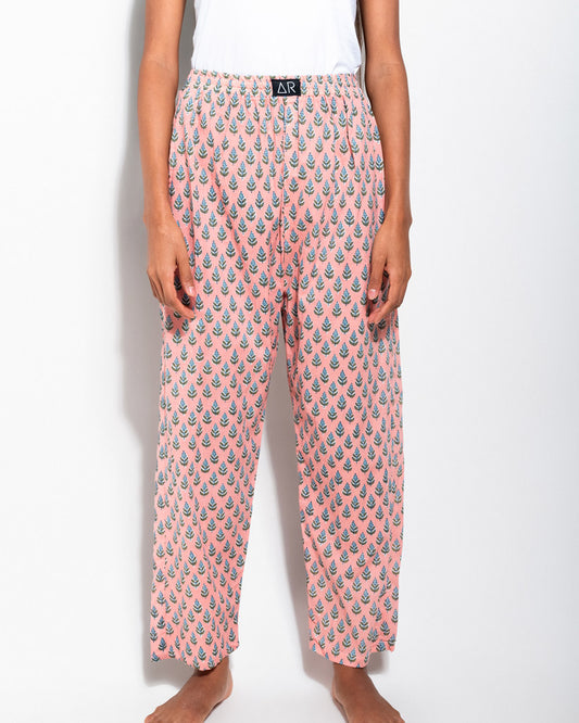 PYJAMA PANTS WITH BOLD FLORAL PRINT