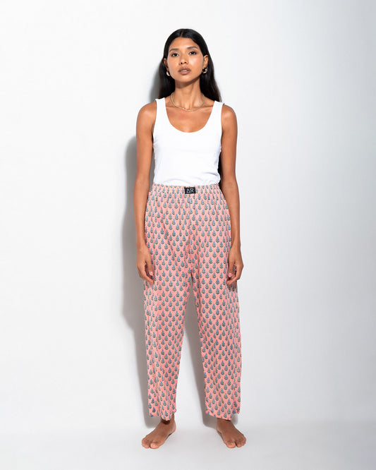 PYJAMA PANTS WITH BOLD FLORAL PRINT