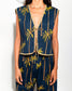 MATCHING SET WITH VEST AND NAVY PALM PRINT PYJAMA PANTS