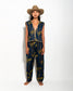 MATCHING SET WITH VEST AND NAVY PALM PRINT PYJAMA PANTS